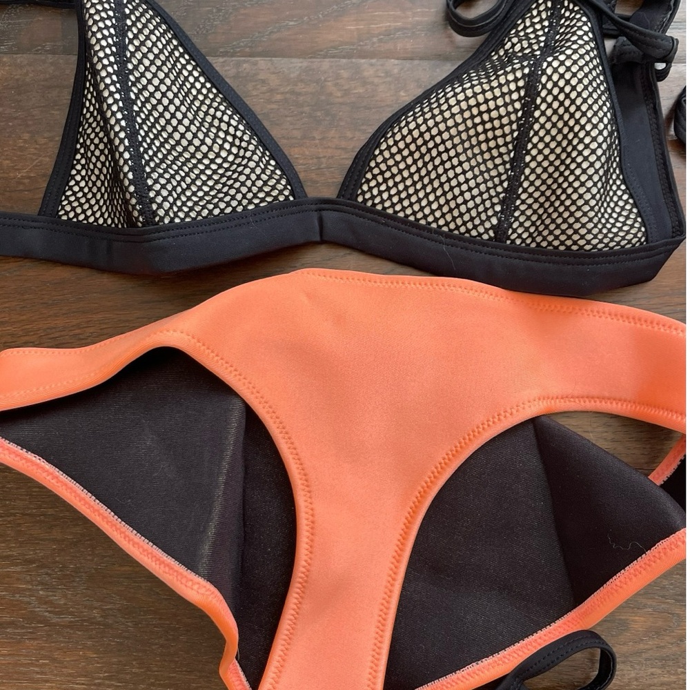 Black and Orange Bikini Set
